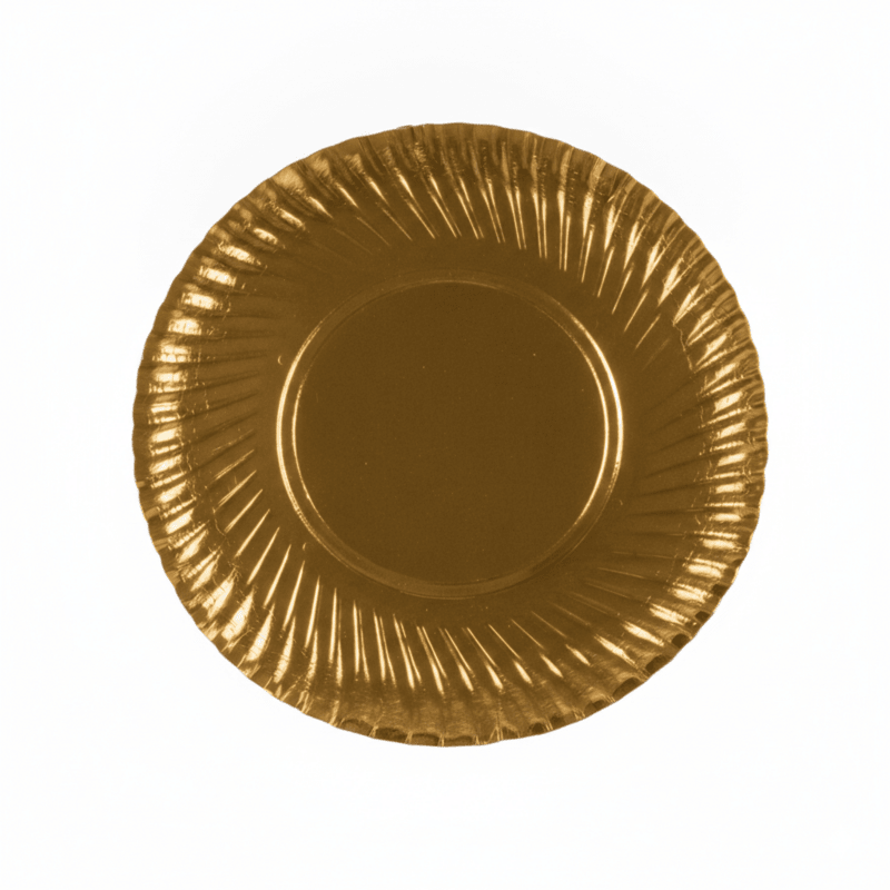 PLATO DORADO 30 CM PQTE 100 UD