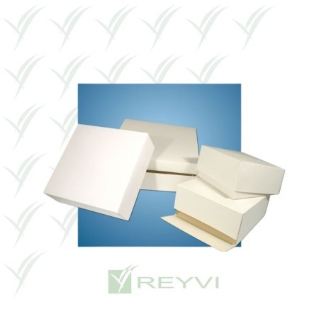 Caja cuadrada blanca 16x16x8 cm para pastelería o takeaway | Paquete 50 ud