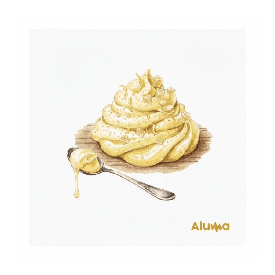 Crema relleno de yuzu al horno