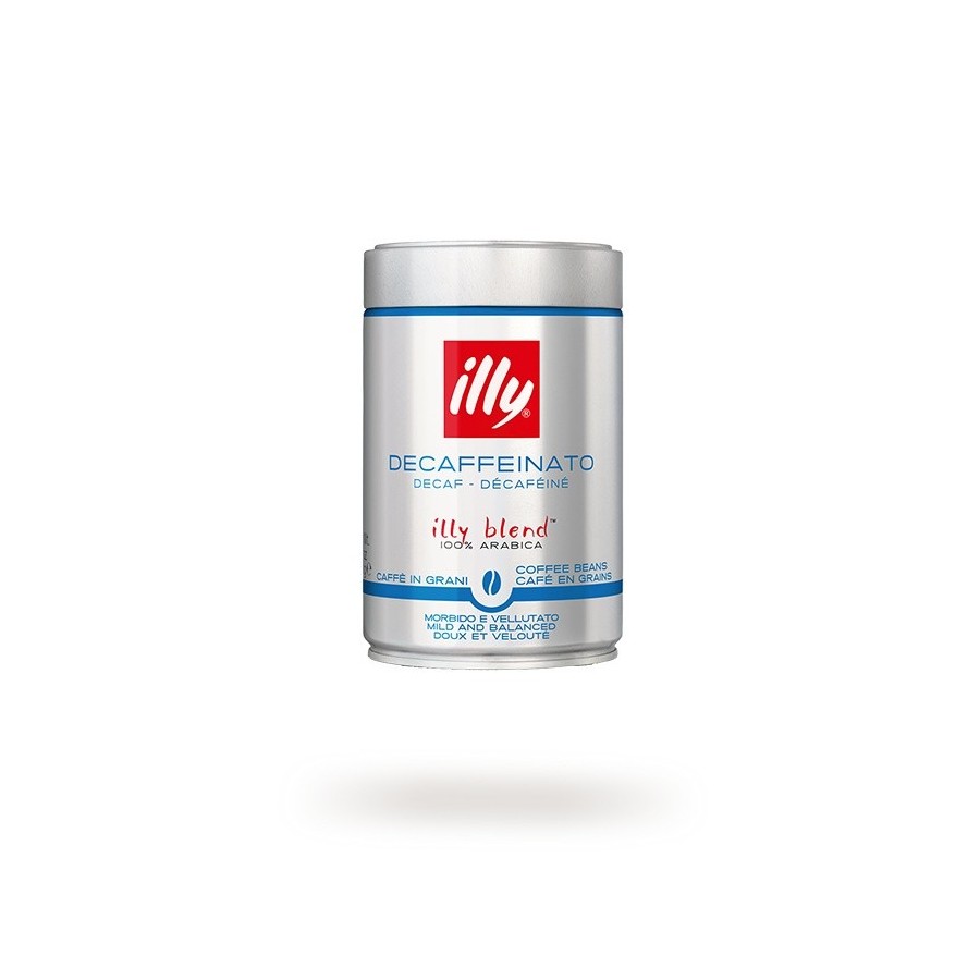 Lata café illy en grano descafeinado 250 g